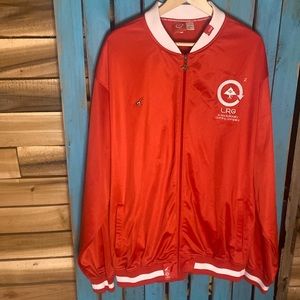 Lrg Grassroots Track Jacket red and white giraffe size 4XL full zip embroidered